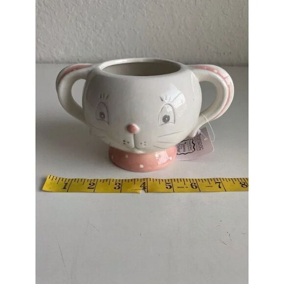 Easter Dottie Bunny Ceramic Short Mug Spring Johanna Parker Transpac NEW - Picture 9 of 12